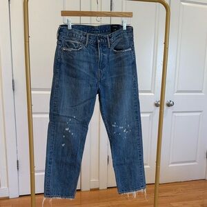 Vince Women's Blue Cropped Boyfriend Jeans